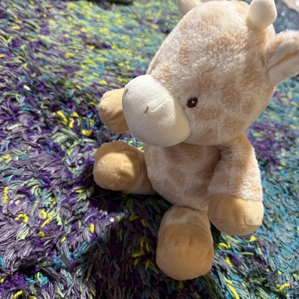 Kelly Baby Kelly Toy 12" Cuddle Giraffe Rattle Plush Crinkle Ears Unisex Beige - Picture 2 of 12